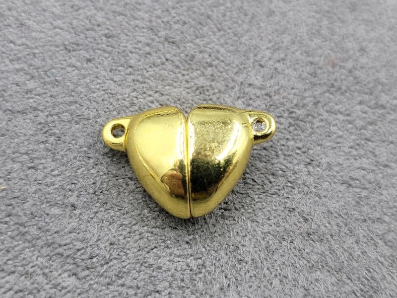 Замок магнітний серце 11*16 мм колір лимонне золото