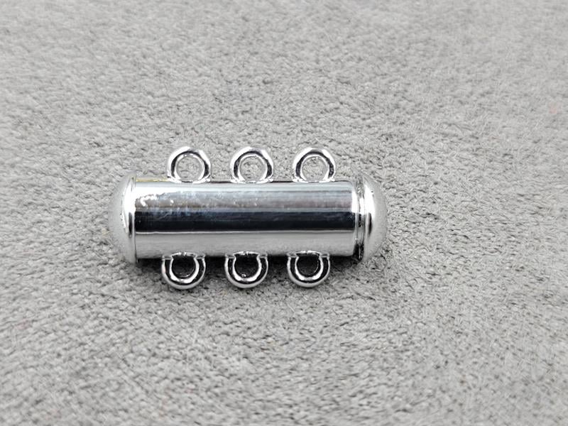 Замок магнітний 6*20 мм на 3 лінії колір сталь