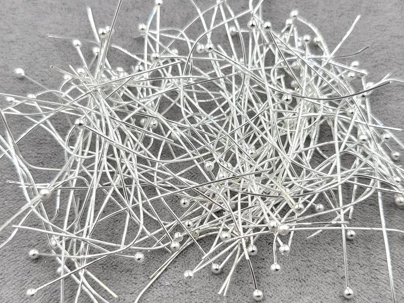 Піни 4 см біля 500 шт колір срібло