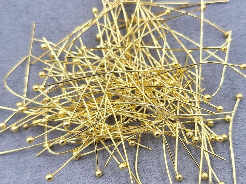 Піни 4 см біля 500 шт колір лимонне золото