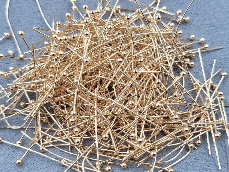 Піни 3 см біля 500 штук колір золото