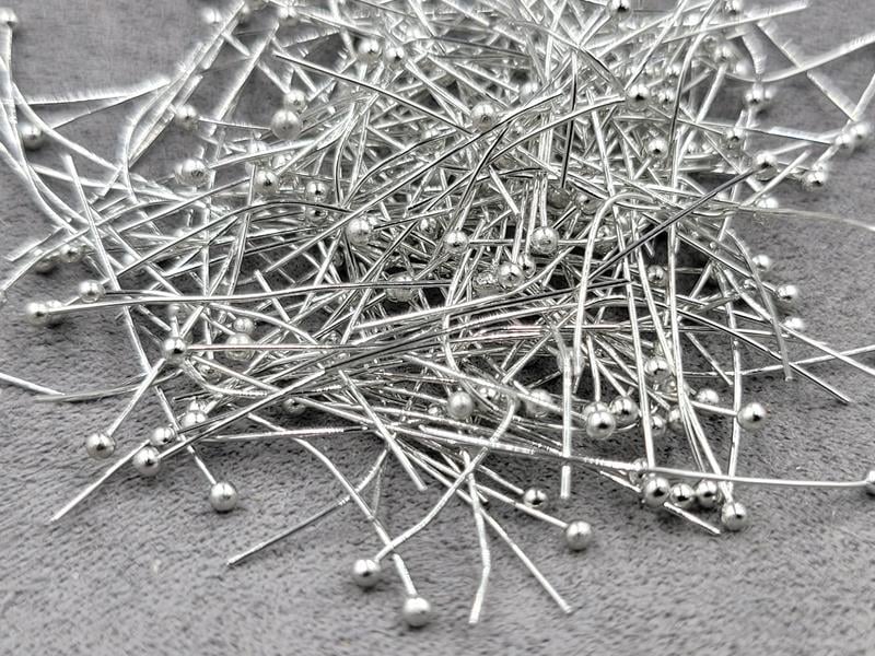 Піни 3 см біля 500 шт колір сталь