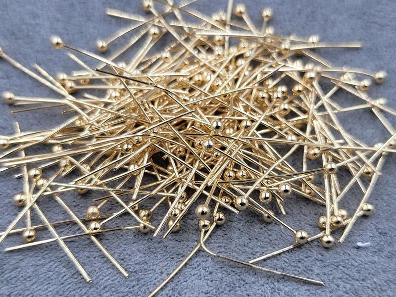 Піни 2 см біля 500 шт колір золото