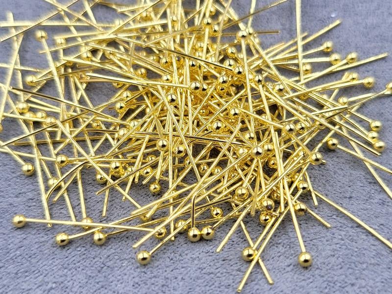 Піни 2 см біля 500 шт колір лимонне золото