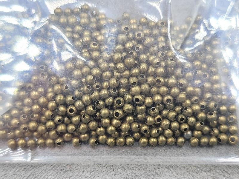 Бусини куля 2 мм (13 грам) колір бронза металічні