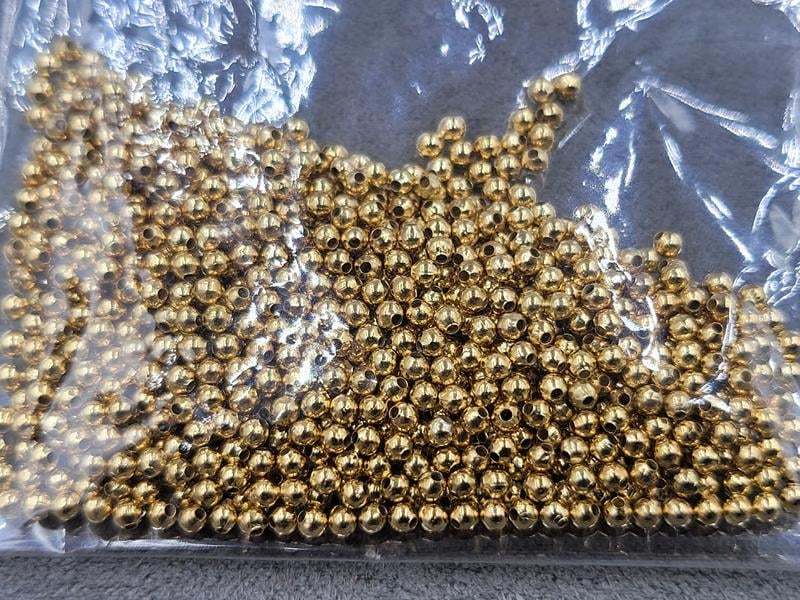 Бусини куля 2 мм (13 гр) колір золото металічна