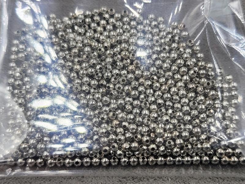 Бусини куля 2 мм (13 грам) колір сталь металічні