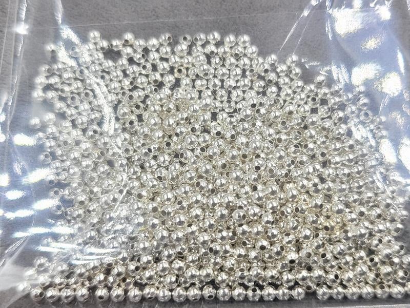 Бусина куля 2 мм 13 грамм колір срібло металічна