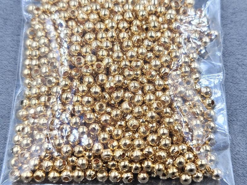 Бусини куля 3 мм (30 гр) колір золото металічні