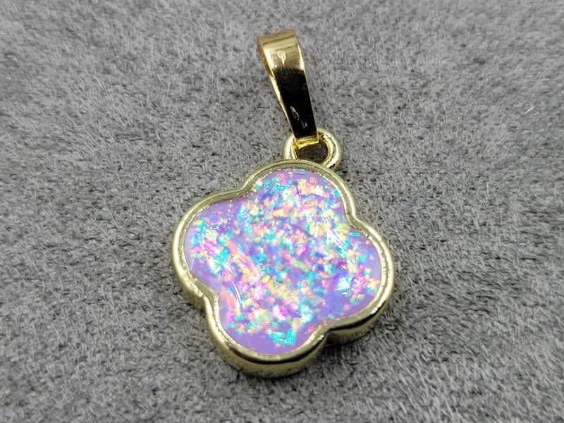 Підвіска конюшина 14*17 мм колір лимонне золото (гіпоалергений сплав)