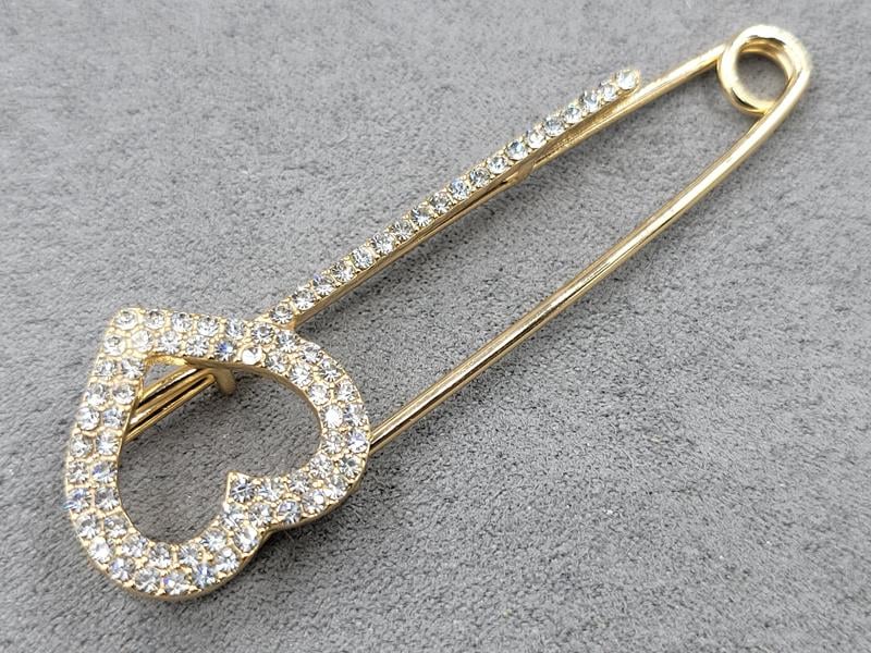 Брошка булавка 7 см колір золото