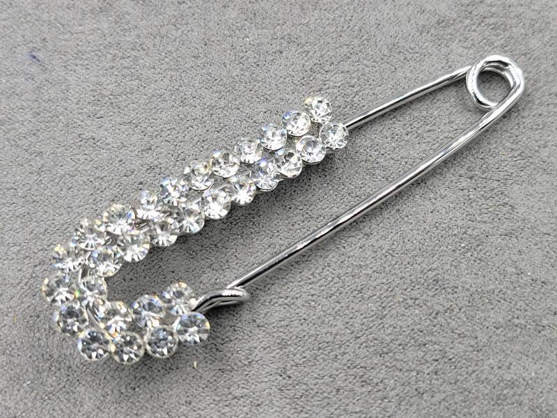 Брошка булавка 6,5 см колір срібло