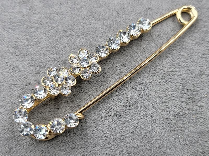 Брошка булавка 6 см колір золото