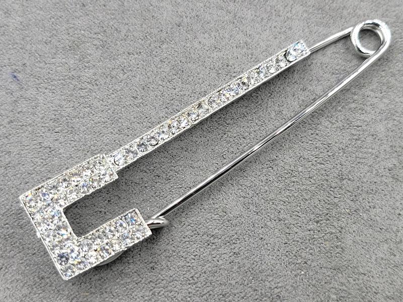 Брошка булавка 7,5 см колір срібло