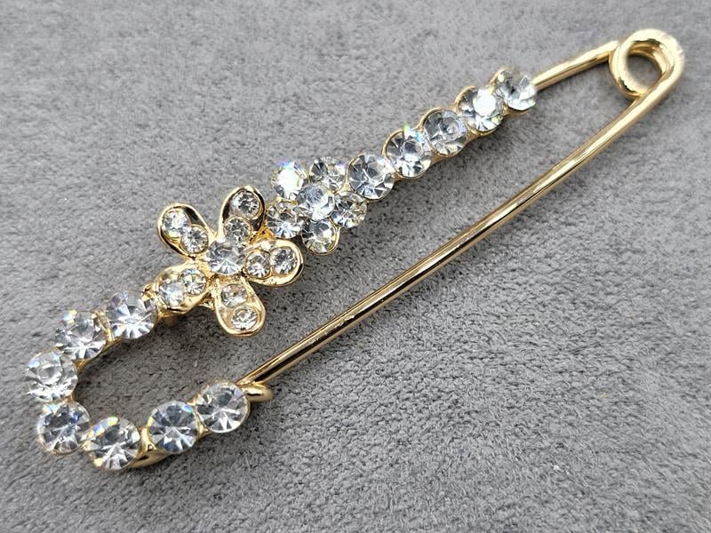 Брошка булавка 6 см колір золото