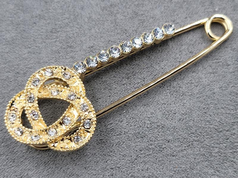 Брошка булавка 6,5 см колір золото