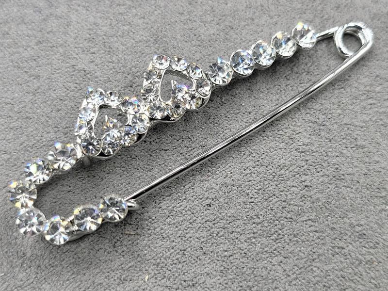 Брошка булавка 6 см колір срібло