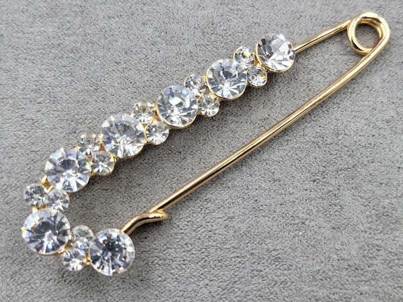 Брошка булавка 7,5 см колір золото