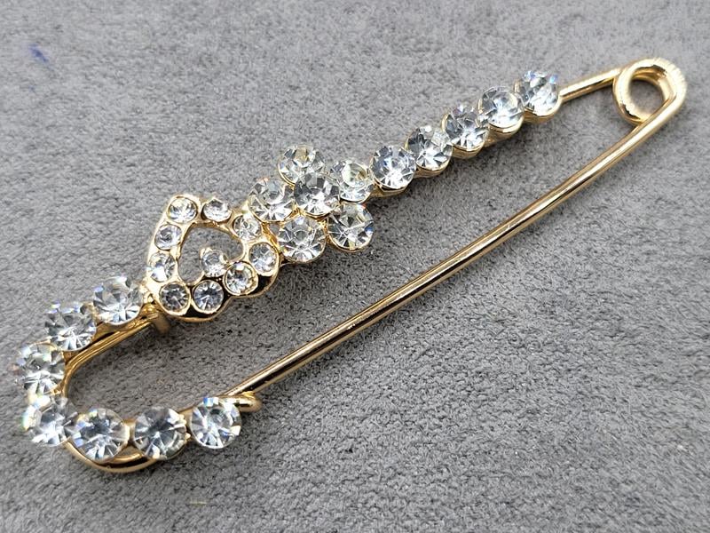 Брошка булавка 6 см колір золото