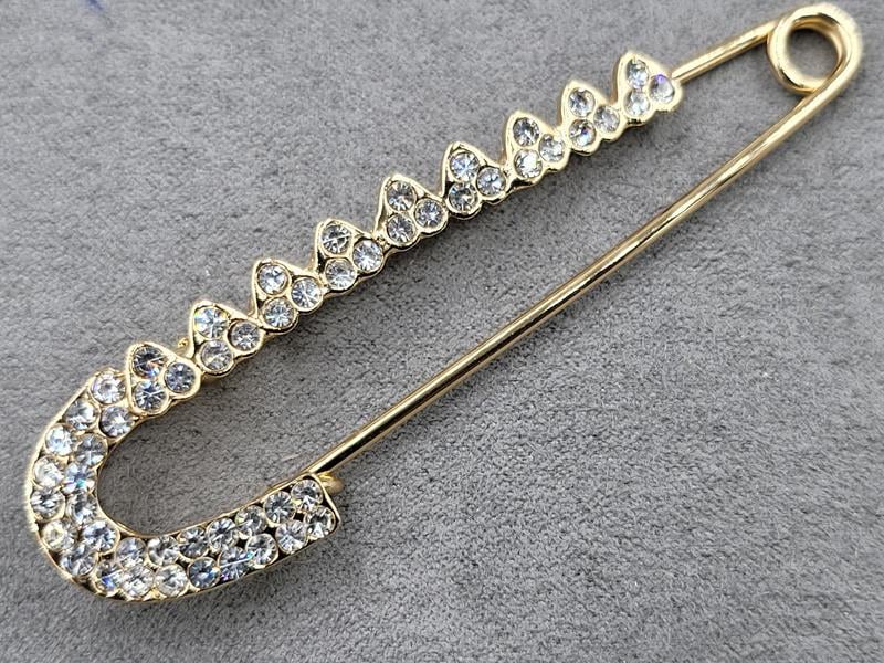 Брошка булавка 7,5 см колір золото