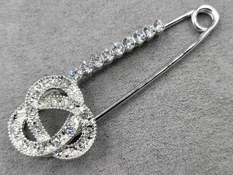 Брошка булавка 6,5 см колір срібло