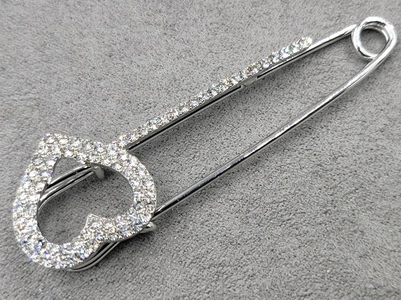 Брошка булавка 7 см колір срібло