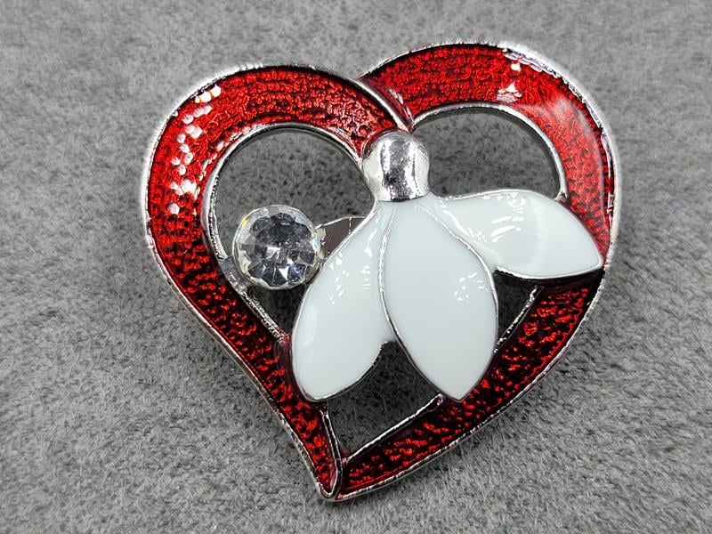 Брошка 3*3,5 см колір срібло