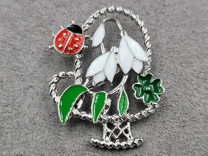 Брошка 3*4 см колір срібло