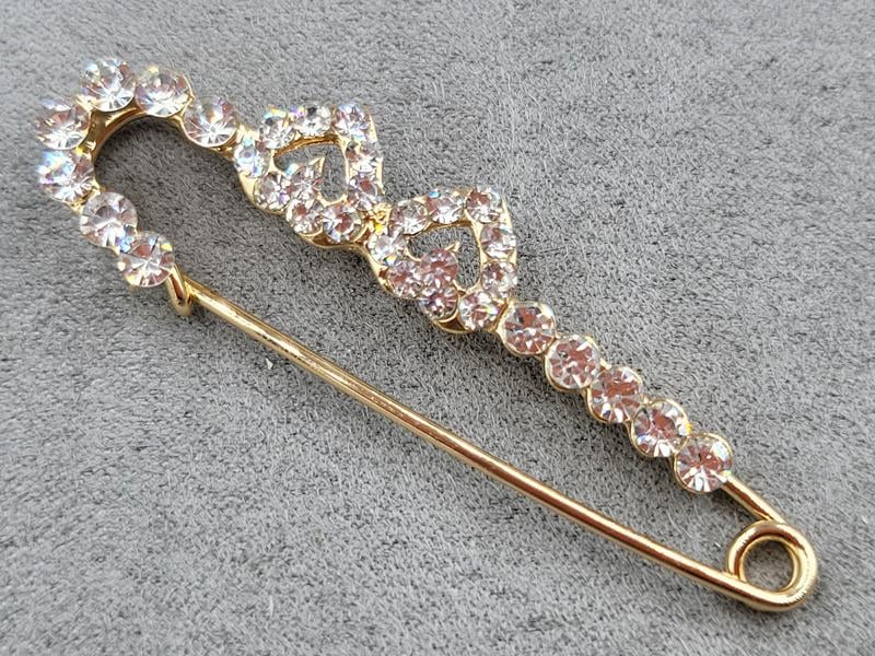 Брошка булавка 6 см колір золото