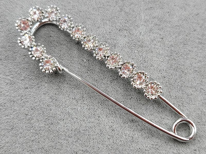 Брошка булавка 6,5 см колір срібло