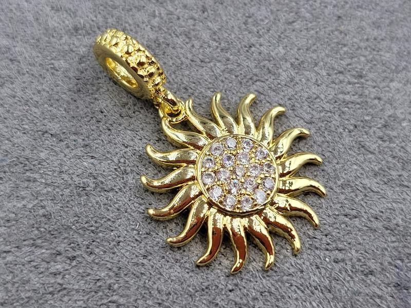 Підвіска 18 мм з бейлом 8*2,5 мм колір лимонне золото (гіпоалергений сплав)