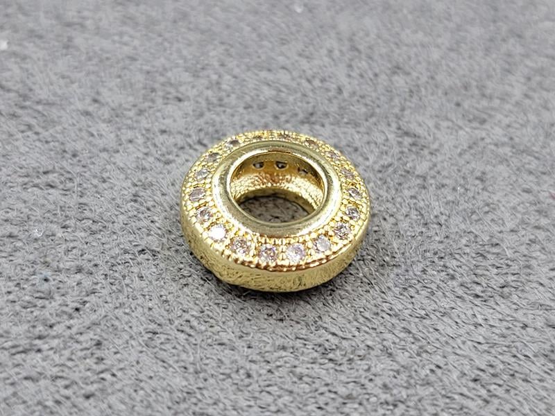 Рондель 10*3,7 мм отв. 4,6 мм колір лимонне золото (гіпоалергений сплав)