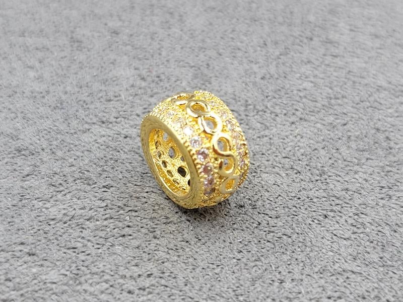 Бусина 11*6 мм отв. 6 мм колір лимоне золото (гіпоалергений сплав)