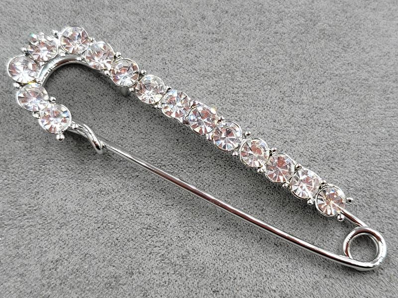 Брошка булавка 7,5 см колір срібло