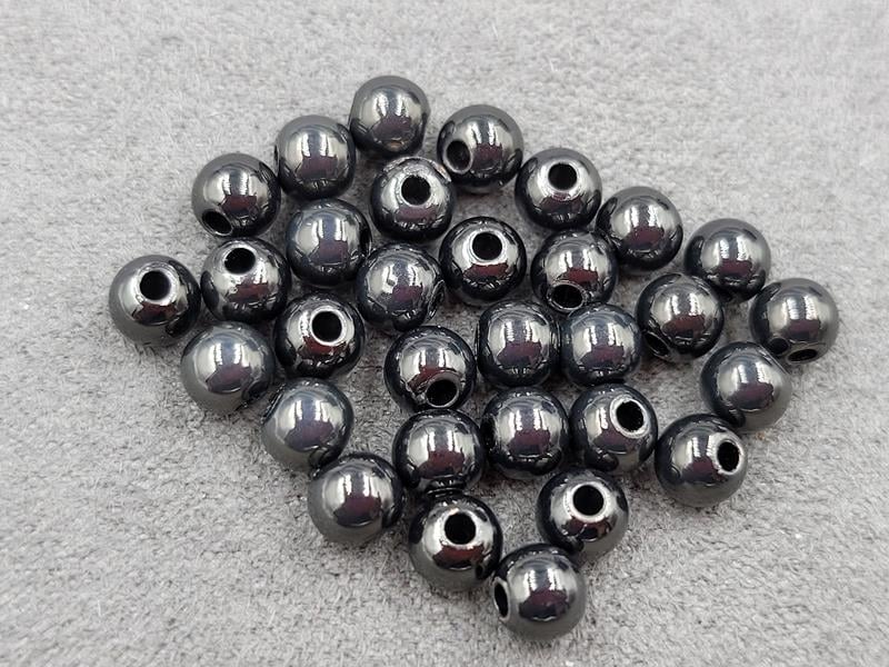 Бусини куля 5 мм 50 шт чорні (гіпоалергенний сплав)