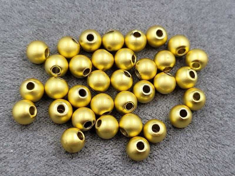 Бусини куля 5 мм 50 шт колір матове лимонне золото (гіпоалергенний сплав)