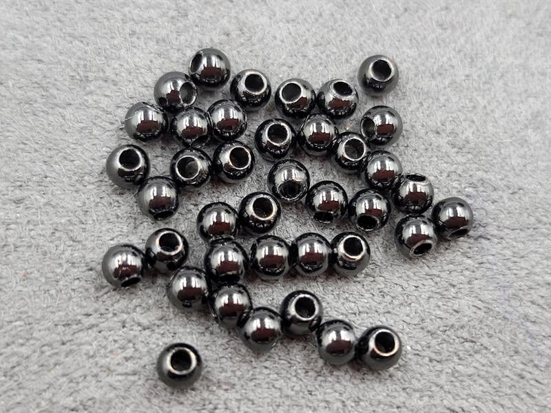 Бусини куля 3 мм 100 штук колір чорний (гіпоалергений сплав)