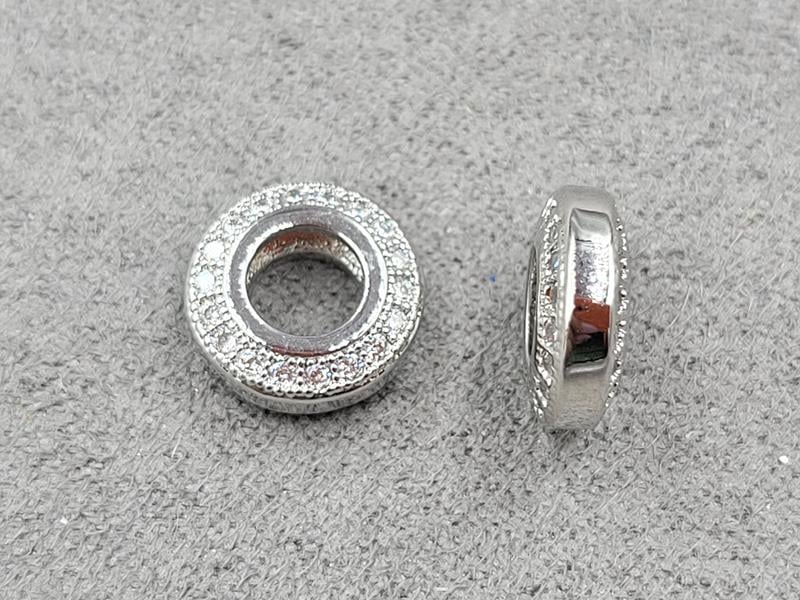 Рондель 10*3,6 мм отв. 4,6 мм колір сталь (гіпоалергений сплав)