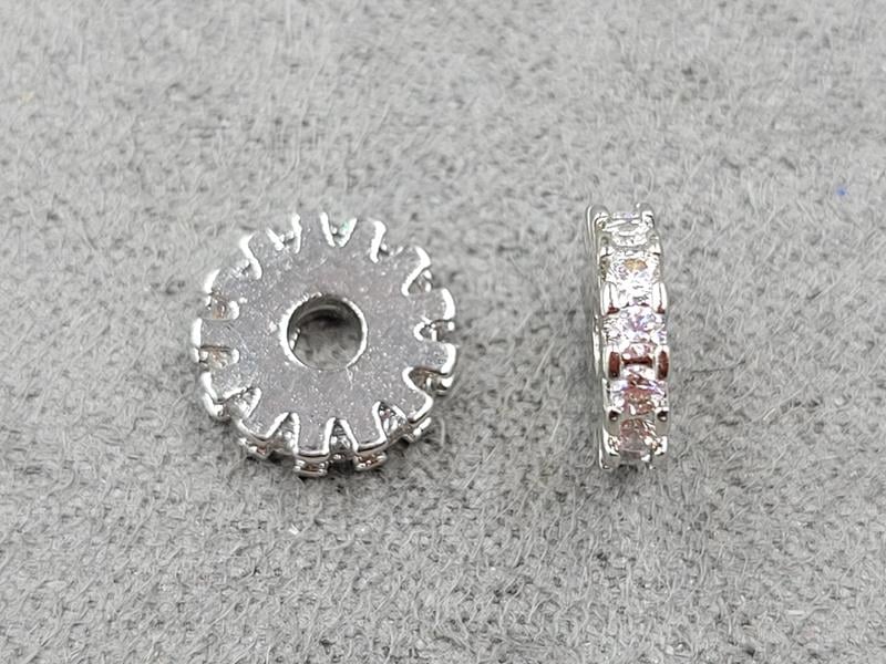 Рондель 8*1,9 мм отв. 2 мм колір сталь (гіпоалергений сплав)