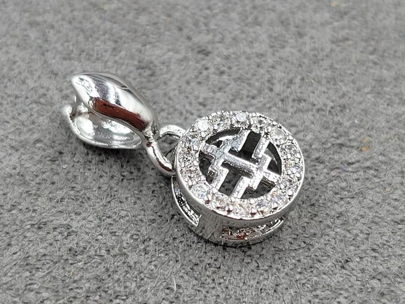 Тримач для бусини 8,7*17 колір сталь (гіпоалергений сплав)