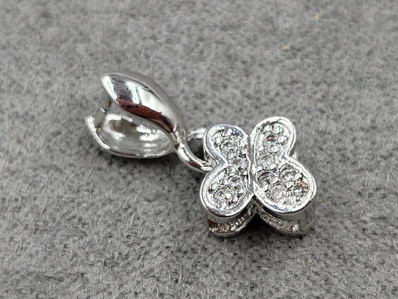 Тримач для бусини 8*17 мм колір сталь (гіпоалергений сплав)