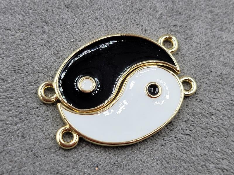 Конектор* Инь Янь* 11*25 мм (пара 22*25 мм) колір лимонне золото (гіпоалергений сплав)