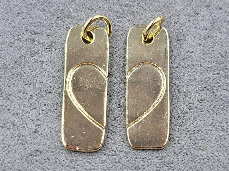 Підвіска 9*24 мм пара колір лимонне золото (гіпоалергений сплав)