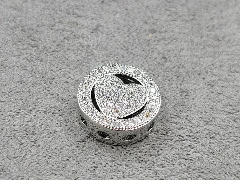 Бусина 12 мм тов. 4,3 мм колір сталь (гіпоалергений сплав)