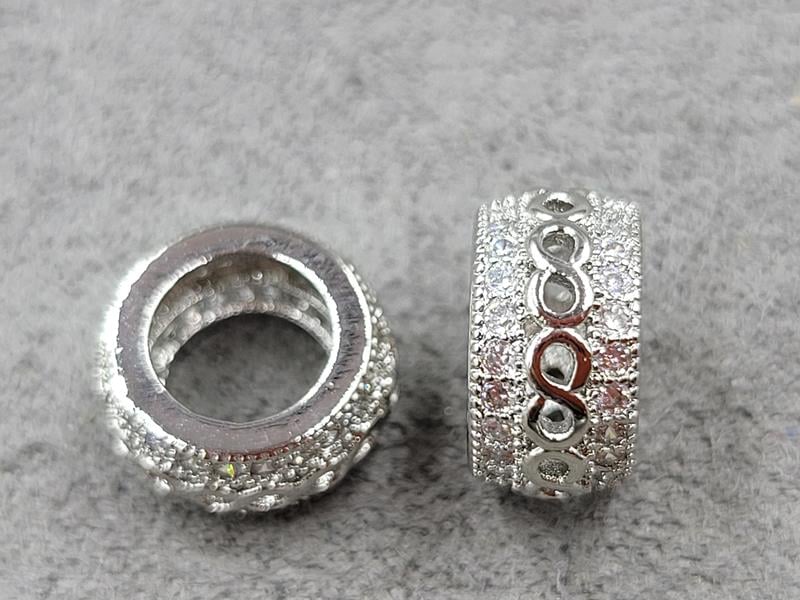 Рондель 11*5,8 мм отв. 6,3 мм колір сталь (гіпоалергений сплав)