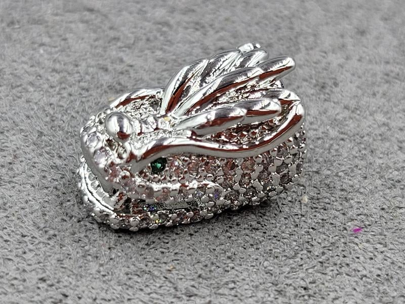 Бусина дракон 9*14 мм колір сталь (гіпоалергений сплав)