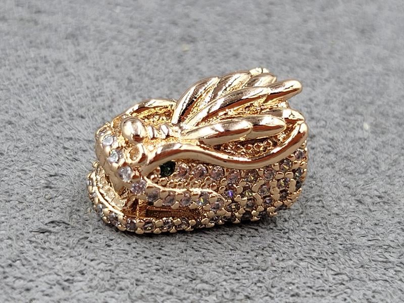 Бусина дракон 9*14 мм колір рожеве золото (гіпоалергений сплав)