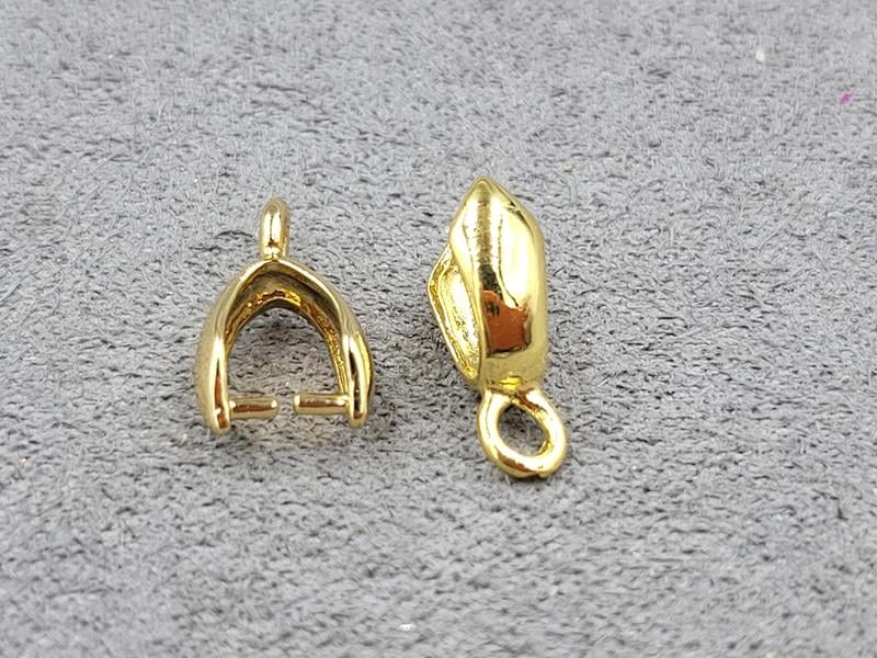 Тримач для бусини 8,7*17 колір лимонне золото (гіпоалергений сплав)