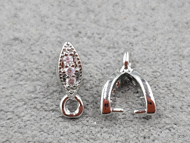 Тримач для бусини 3*9 мм колір сталь (гіпоалергений сплав)