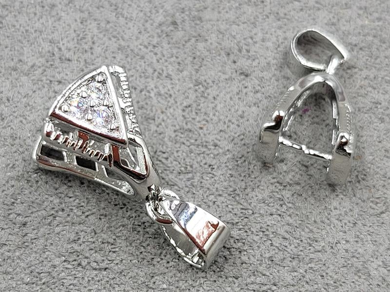 Тримач для бусини 10*21 мм колір сталь (гіпоалергений сплав)